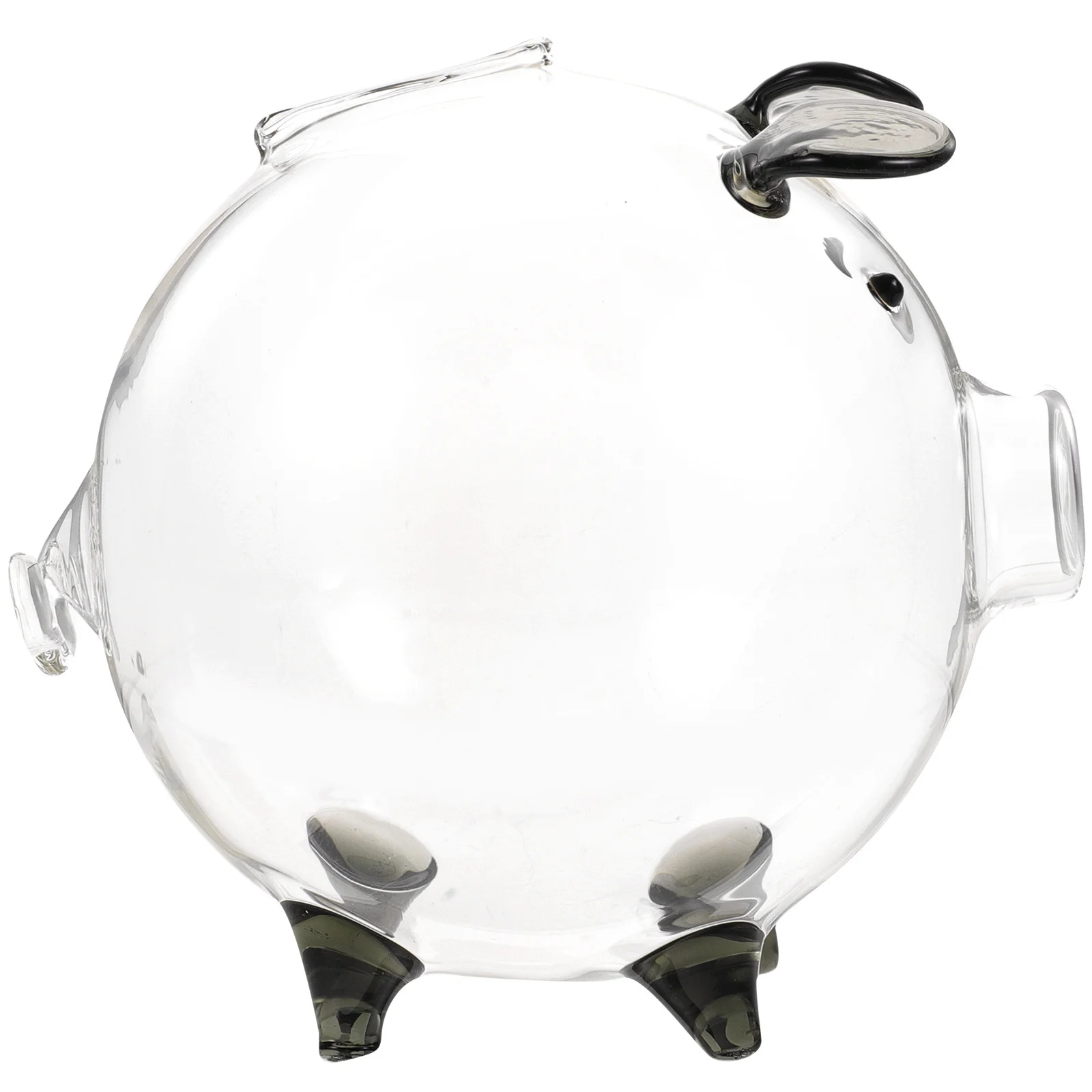 

Transparent Glass Piggy Bank Creative Pig Shape Coin Saving Box Desktop Clear Money Pot for Kids Glass Piggy Bank
