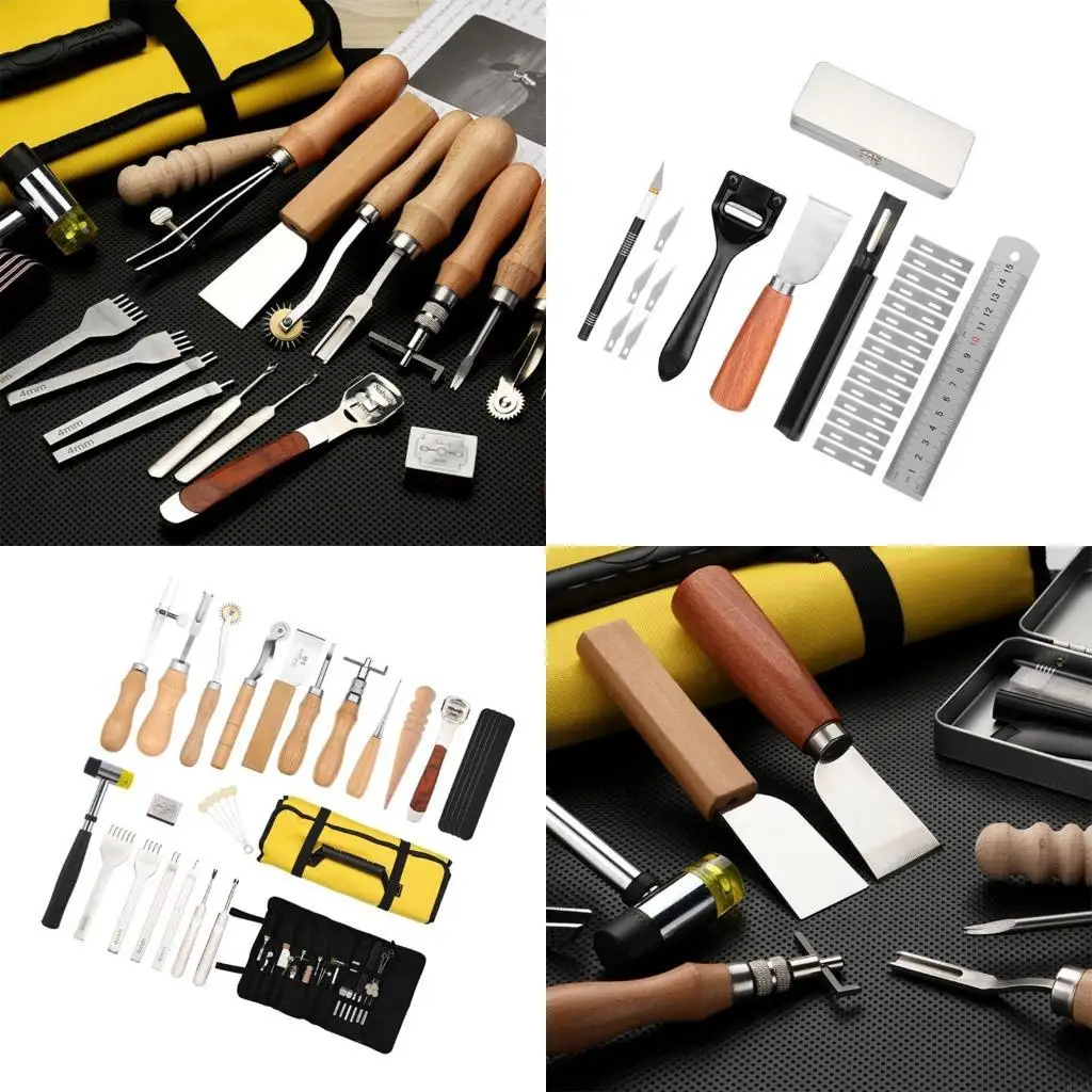 

R66A Leather Sewing Repair Bookbinding Tool Set Stitching Hand Tool Set Leather Hole Tool Leather Craft Tool