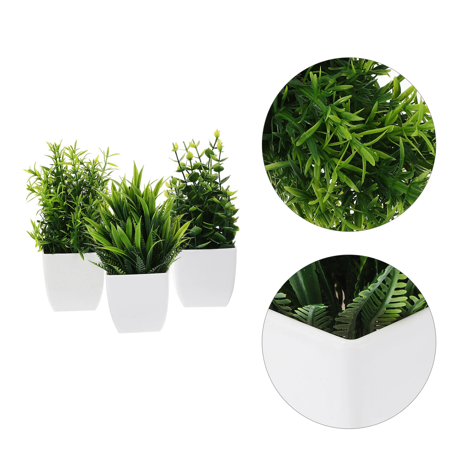 

3 Pcs Mini Artificial Plant Pots Bonsai Figurine Lintel Plants Decor Fake Basket Desktop Adornments for Home Indoor Potted