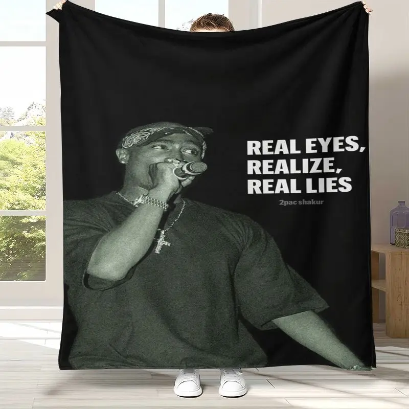 Tupac 2Pac Thug Life West Coast Rap Legend Flannel Blanket,Cozy Warm Throw Blanket for Bed,Sofa,Living Room,Picnic,Camping,Gift