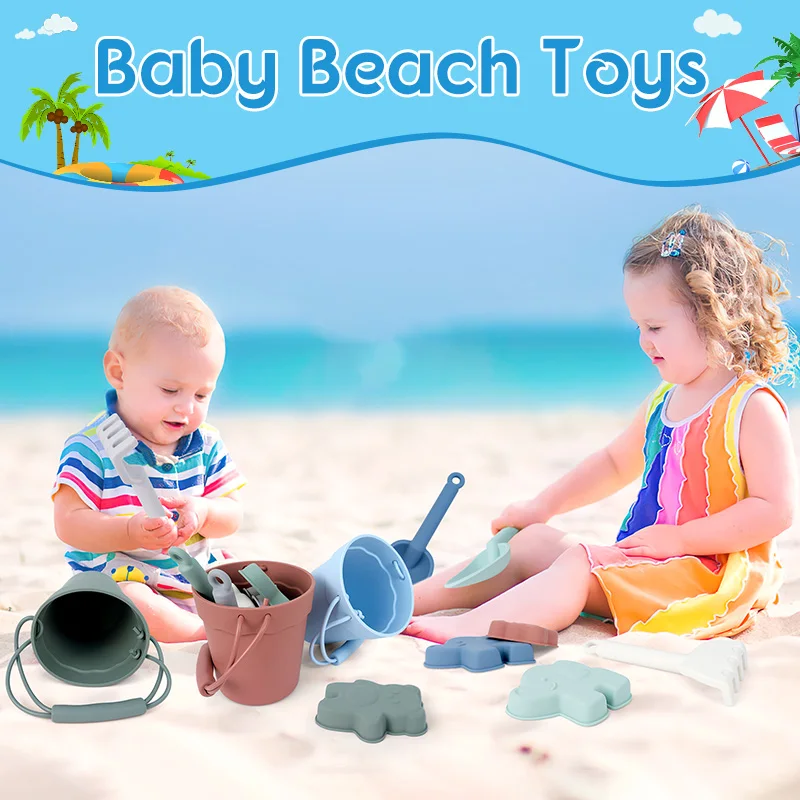 Zomerstrandspeelgoed voor kinderen Zachte siliconen zandbakset Strandspel Speelgoed voor kinderen Stuur Strand Spelen Zand Water Speelgereedschap Zand