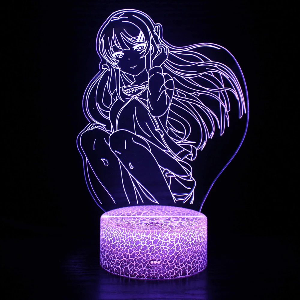 3d Anime Lamp Bunny Girl Sakurajima Mai Kawaii Nightlights Manga Gift For Children Led Color Changing Night Light Room Decor