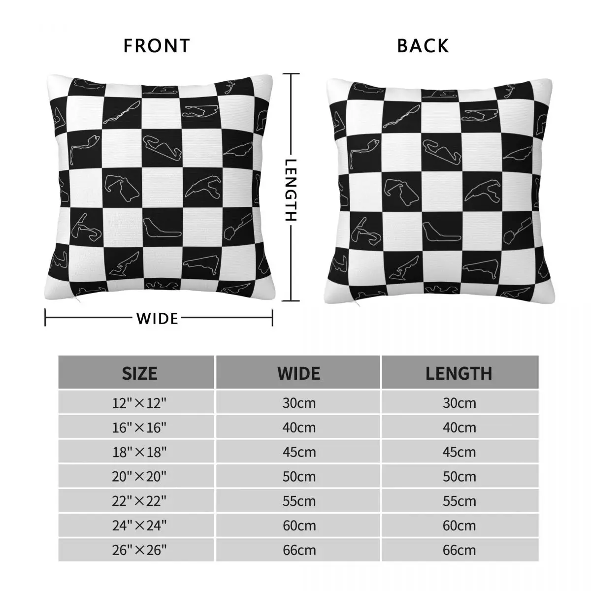 Tracks 2025 Checkered Flag Square Pillowcase Polyester Linen Velvet Pattern Decorative Throw Pillow Cover Wholesale 45x45