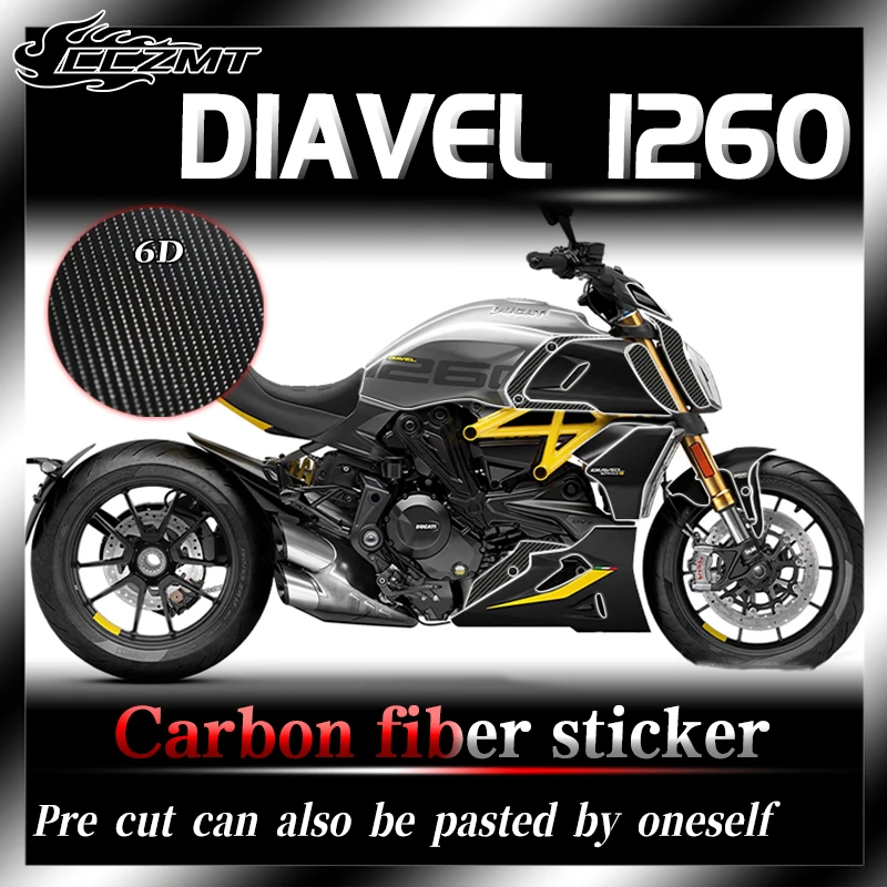 

For DUKATI DIAVEL 1260 stickers car stickers 6D carbon fiber protective stickers paint surface transparent film anti scratch