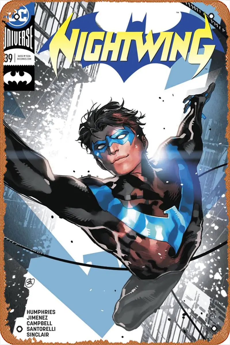 Muecddoa Retro Metal Sign - Nightwing (4th Series) 39 Var A Comic Book NM - Anime Metal Tin Sign film Poster for Music Cafe Bar