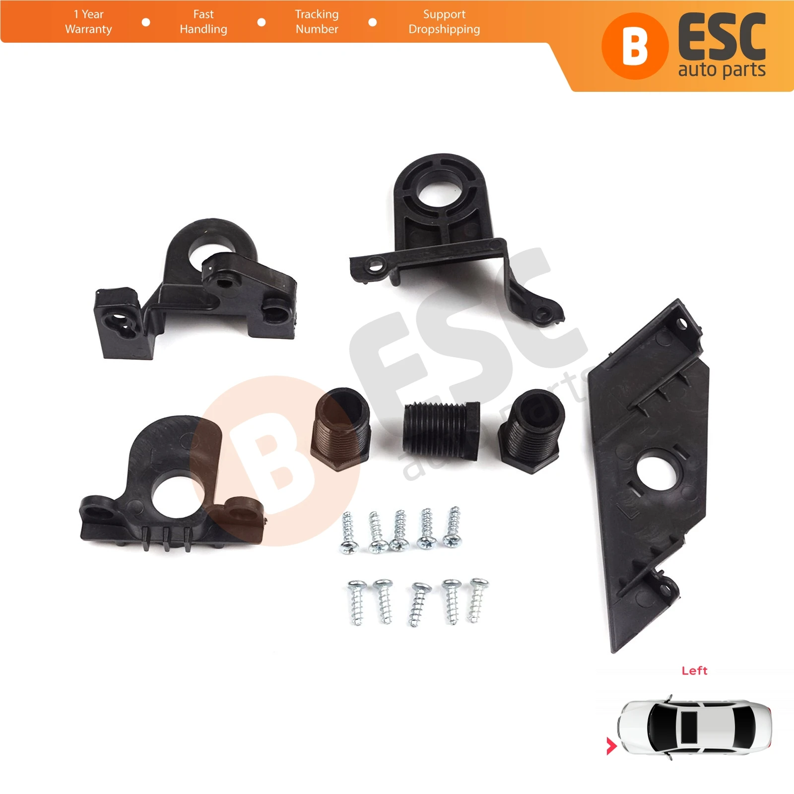 EHL505 Headlight Holder Mount Repair Bracket Tab Set Left for VW Passat 3C B7 362 365 4Motion Sedan Variant 2011-2014 3AA998225