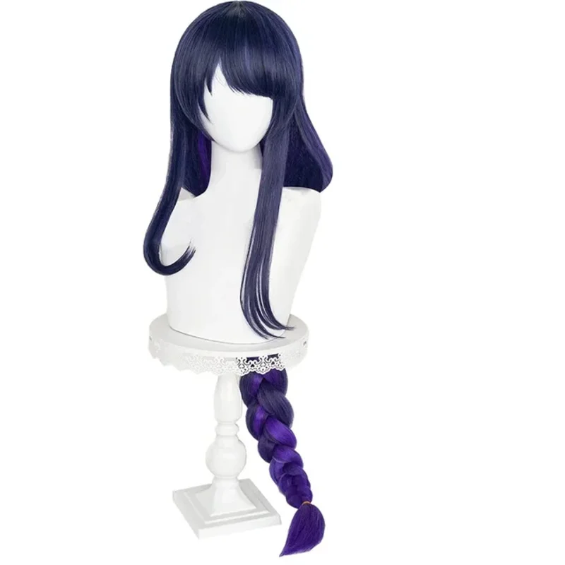 qq 123 جينشين تأثير بعل رايدن شوغون 100 سنتيمتر الأزرق الأرجواني أنيمي تأثيري مقاومة للحرارة شعر مستعار اصطناعي