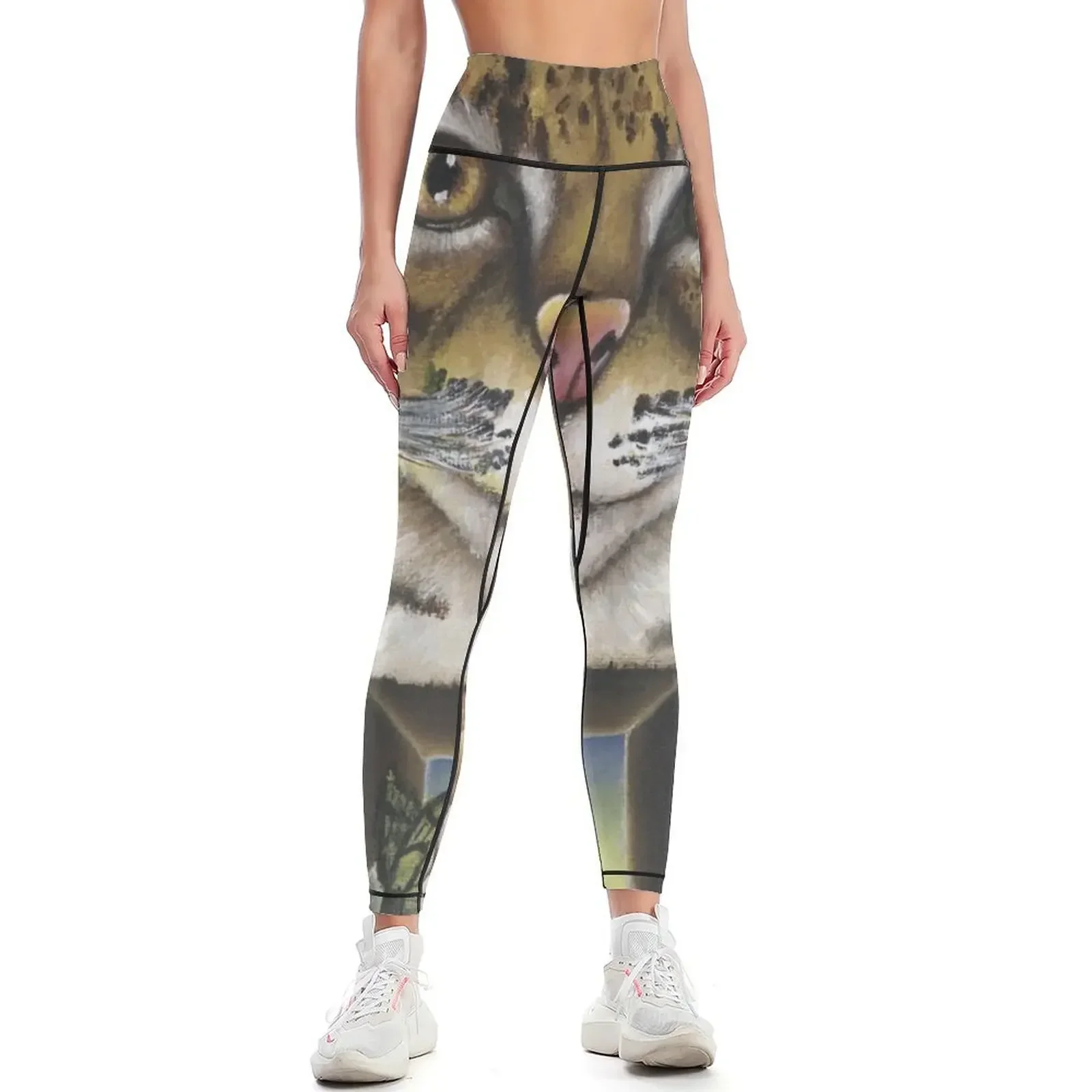 

Dali's Whiskers Ocelot Cat Surreal Art Leggings jogging pants Jogger pants sports for push up Sports female Womens Leggings