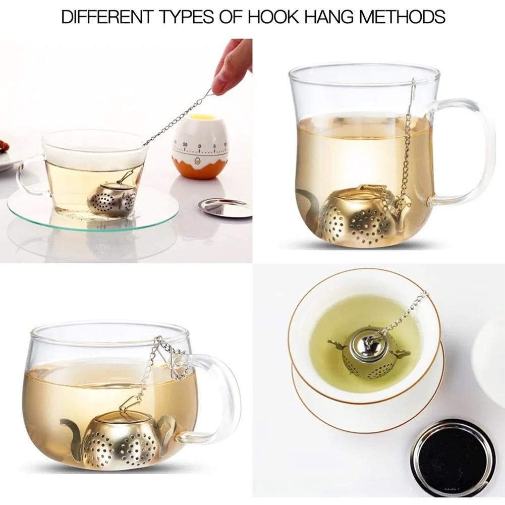 

Чайник из нержавеющей стали 304, дизайн с тонкими отверстиями, основание для блюда и съемным крючком для практического использования