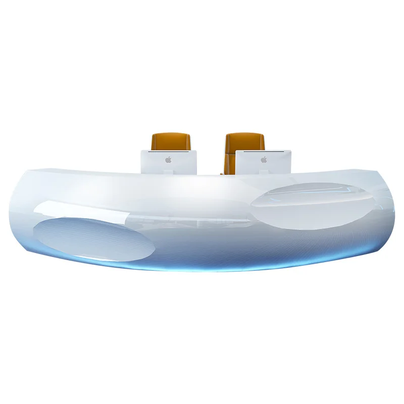 Hotel Front Desk Reception Round Curved Counter bar Reception Desk Beauty Salon Reception Table Commercial Office Furniture