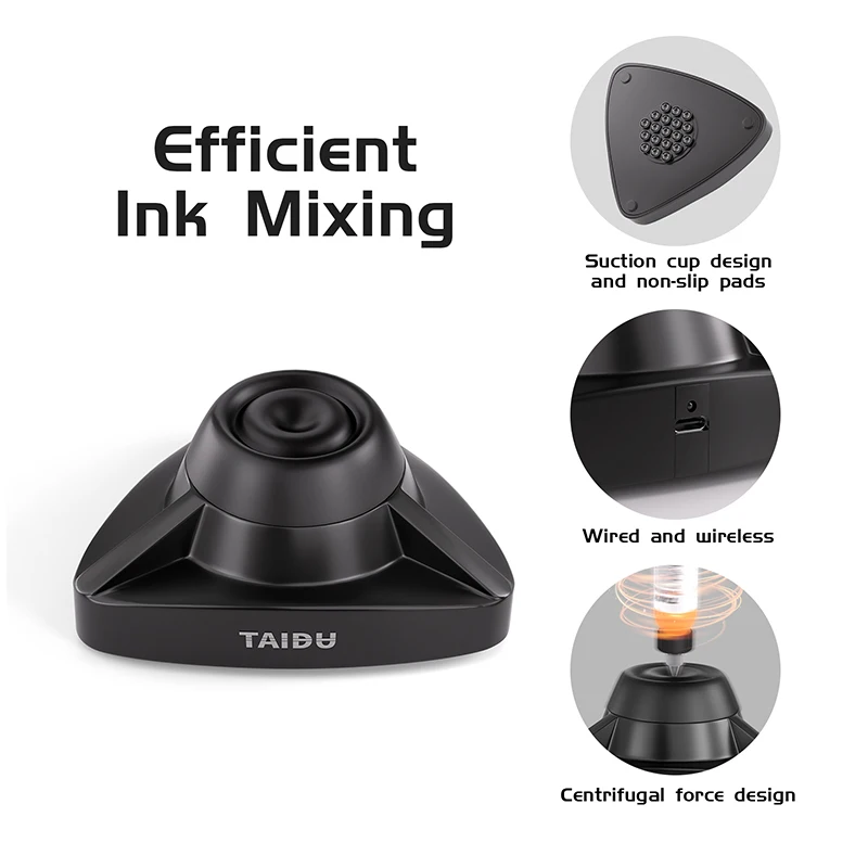 TAIDU Wireless Rechargeable Tattoo Color Mixer Shaker Suction Cup Design Color Shaker For Ink Mix Machine Tattoo Equipment