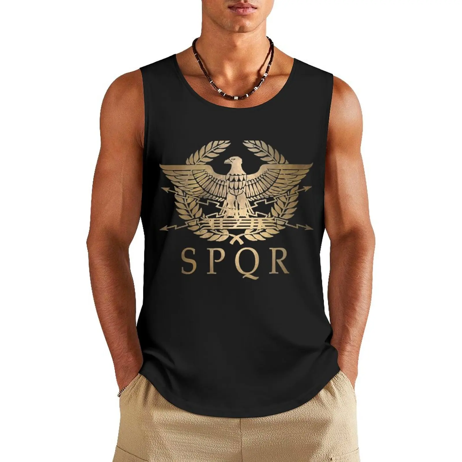 

SPQR Tank Top Men's clothing brands Men's cotton t-shirt sleeveless Men's t-shirts