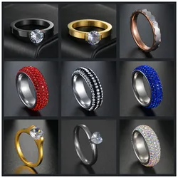 Fashion Women Jewelry Ring Elegant Crystal Rhinestones Rings For Women Accessories Bride Wedding Party Ring Gift