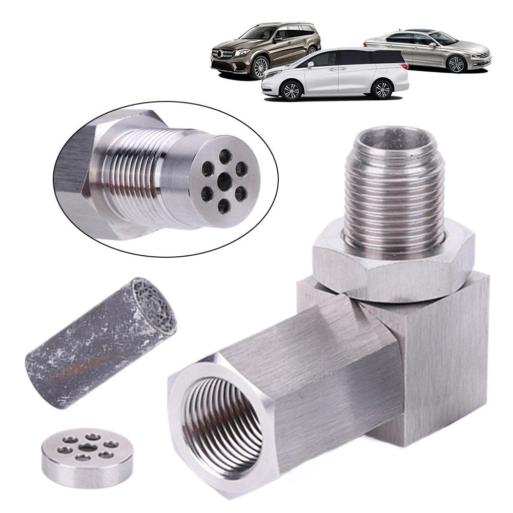 

Exhaust Catalyst Rear Oxygen Sensor Spacer 90 Degree P0420 P0430 M18X1.5 O2 Oxygen Sensor CEL Eliminator Angled Extender Spacer
