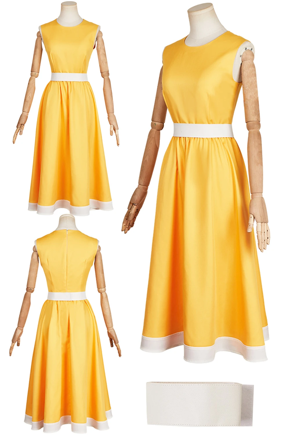 Fancy Riley Cosplay For Women Yellow Dress Cloth Movie Cartoon In Side 2 To Out Costume Disguise Woman Roleplay Fantasia Outfit