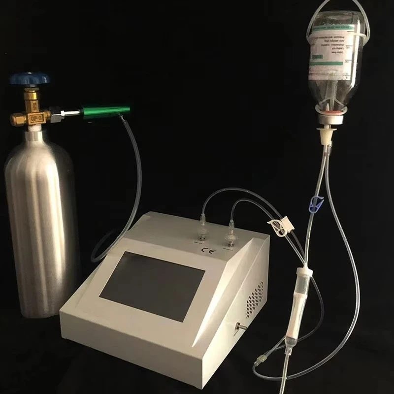 Built-in vacuum portable ozone generator for blood processing with LCD display