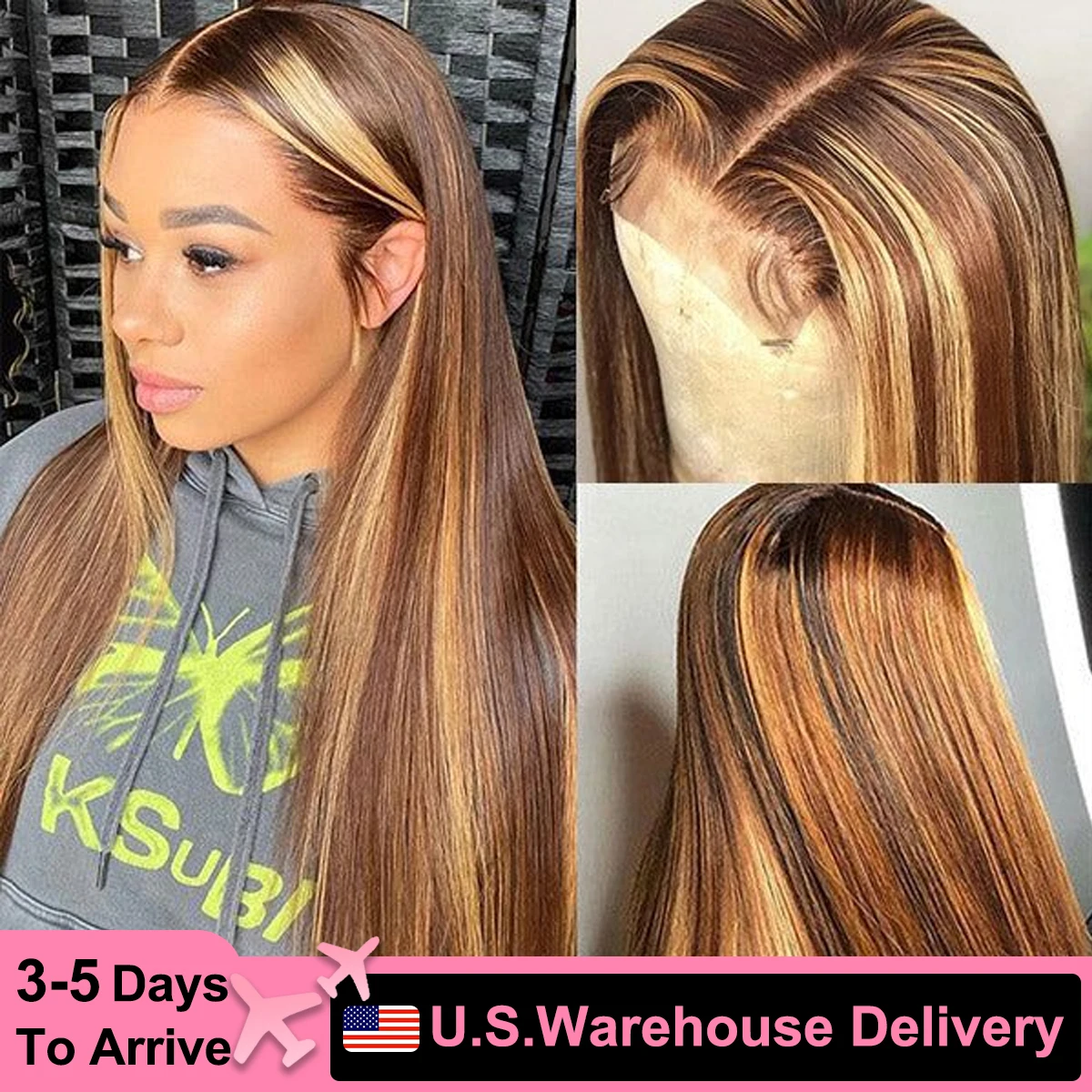 30 32 Inch 4/27 Highlight Straight Wigs Human Hair Lace Frontal Wig HD Lace Wig 13X6 Human Hair 13X4 Lace Front Remy Wig 180%