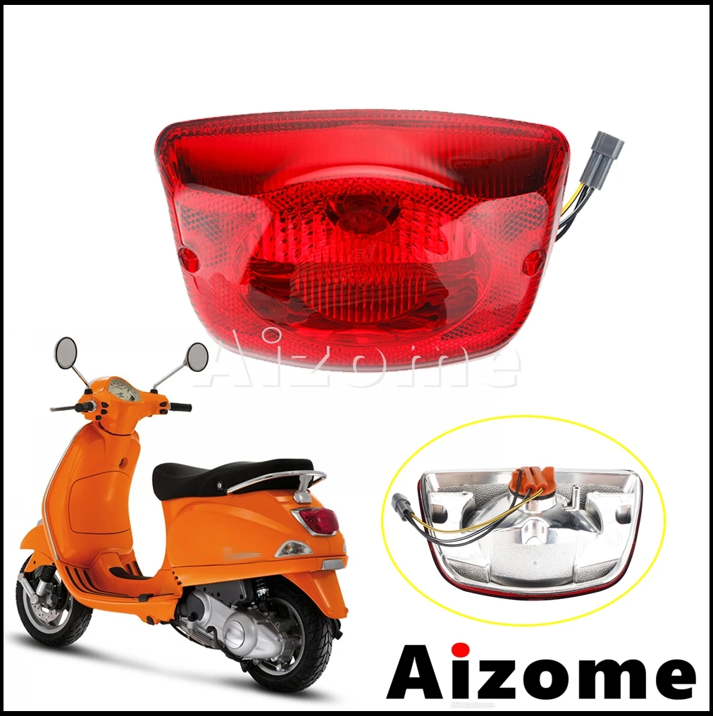 For LX 50 125 150 S50 S125 S150 LXV Motorcycle Taillamps Red Taillight Tail Lamp Scooter Rear Brake Warning Light #638646/58263R