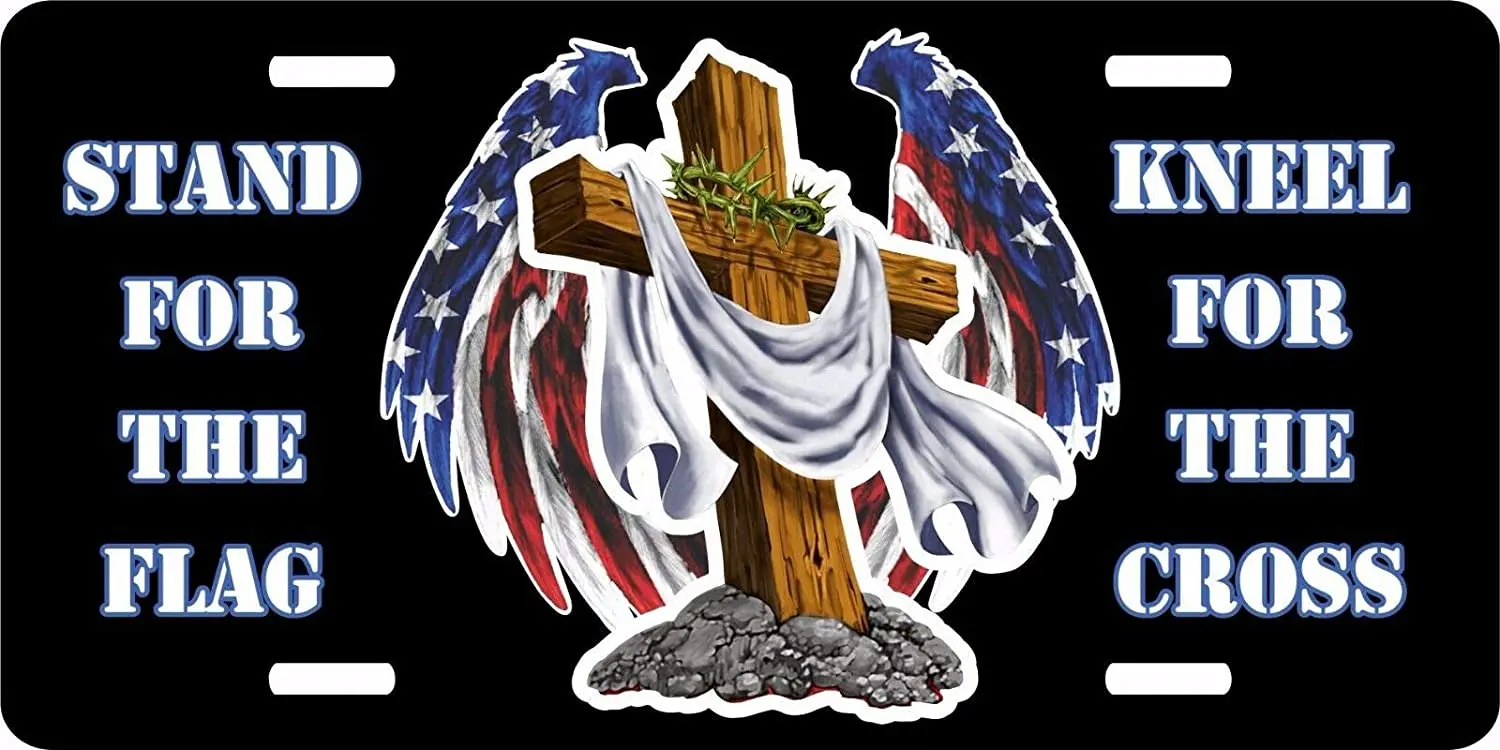 Подставка под флаг для Креста, металлическая передняя табличка для мотоцикла с 4 отверстиями, для номерного знака, 12x6 дюймов