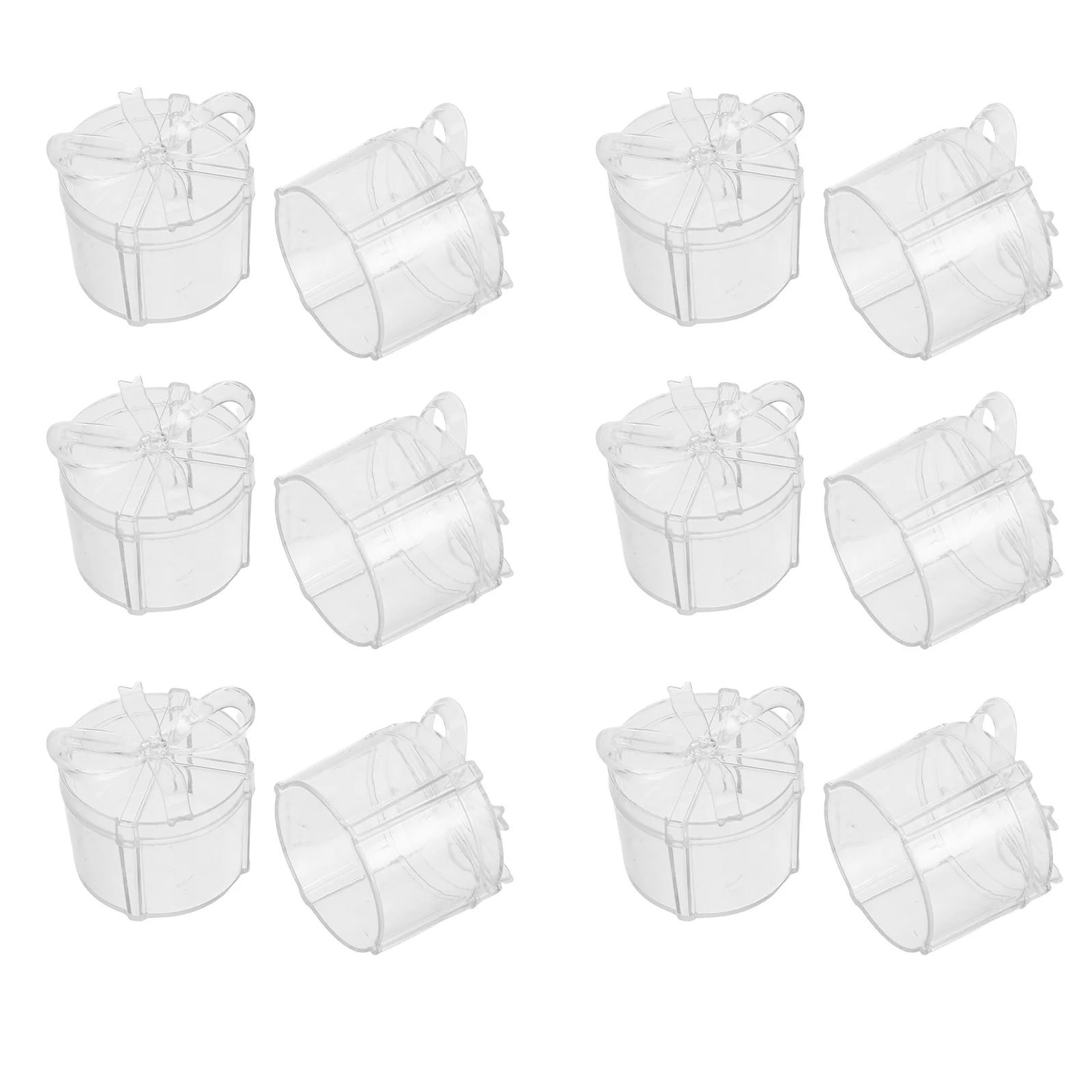 

12Pcs Elegant Butterfly Knot Favor Boxes Clear Round Candy Containers for Wedding Party Favors Birthday Celebration Compact and