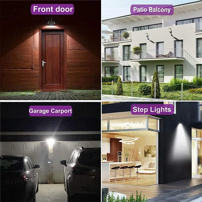 Solar Street Lights Outdoor Waterproof Motion Sensor Wall LED Lamp with 3 Lighting Mode Solar Powered Lights for Garden Patio