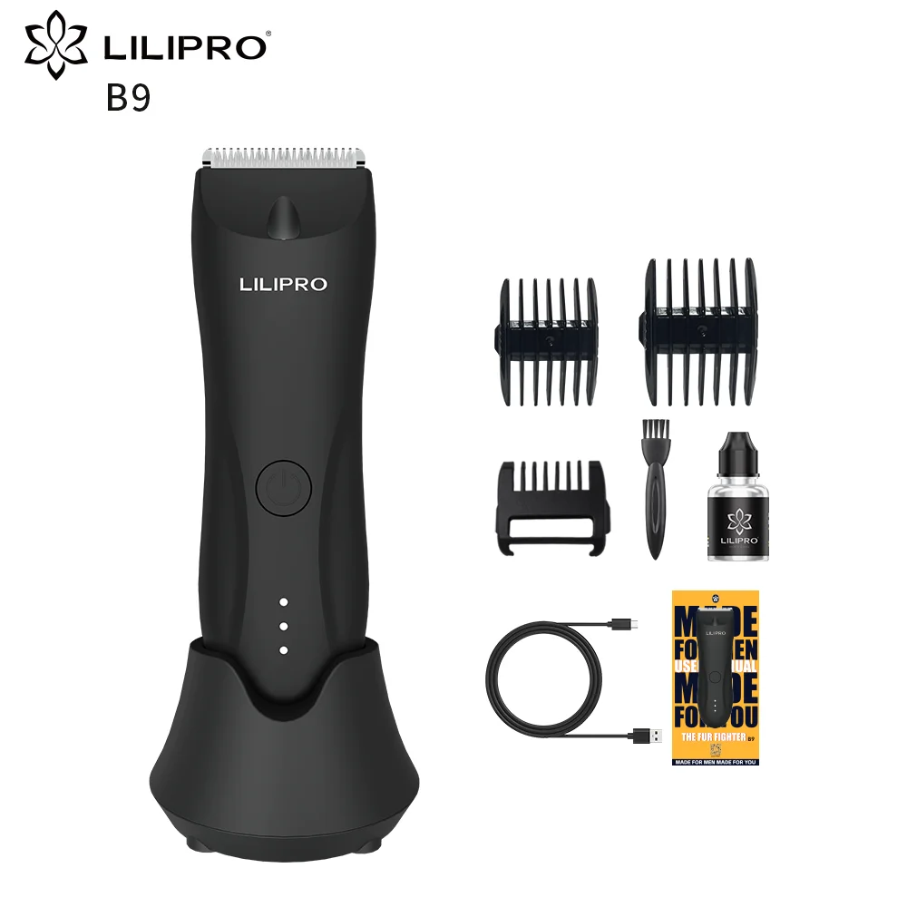 ماكينة تشذيب شعر الفخذ الكهربائية B9، شفرة سيراميك قابلة للاستبدال، ماكينة حلاقة مقاومة للماء وقابلة لإعادة الشحن