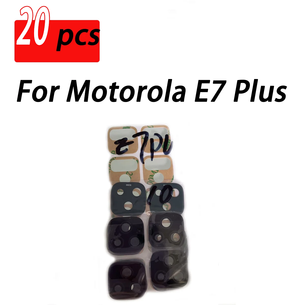 

ELECTERMI 20 PCS Back Rear Camera Lens Glass Mobile Phone Replacement Repair Parts For Motorola E7/E7 PLUS/E7 POWER