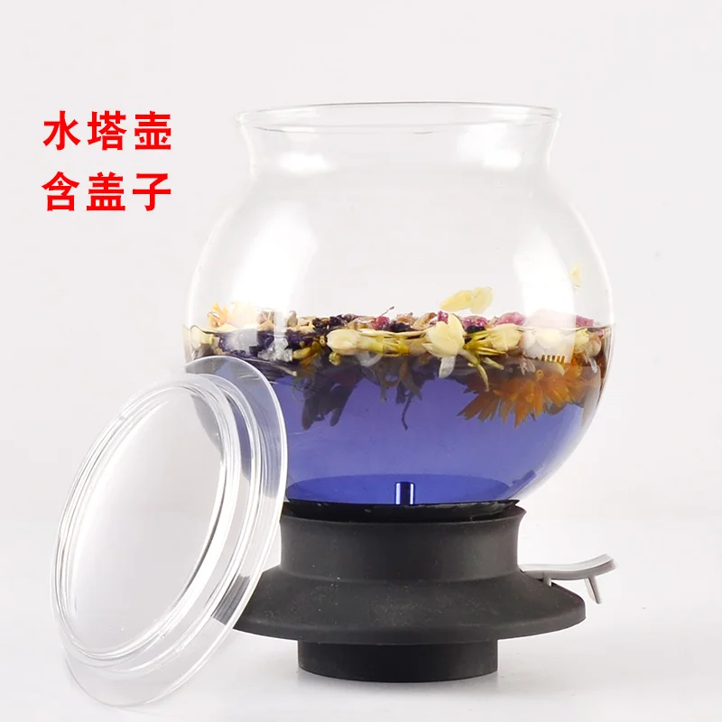 Japanese style water tower teapot, heat-resistant glass teapot, tea brewing teapot, large capacity thickened fruit tea cold extr