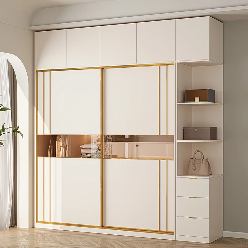 

sliding cabinet doors wardrobe comfortable for clothes portable Double wardrobe Open storage guarda roupa casal furniture
