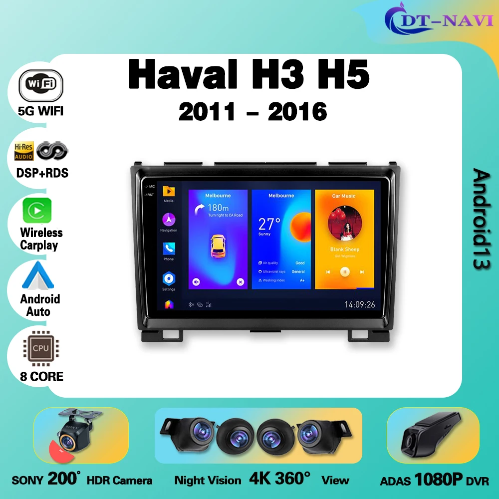 

Автомобильный радиоприемник Carplay Android для GREAT WALL Hover Haval H3 H5 2011-2016 мультимедийный видеоплеер навигация GPS автостерео No 2din