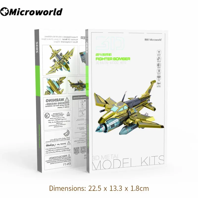 Microworld 3D Puzzle in metallo Giochi Kit modello di aeroplano Taglio laser fai da te Giocattoli puzzle Regali di Natale per bambini Adolescenti Adulti