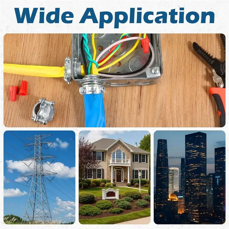 B52C For NM Cables, Wire Clamps In 12 Pack 1/2 Inch Clamp Type Cable Connectors, Zinc Alloy For Electric Wires, Metallic Conduit