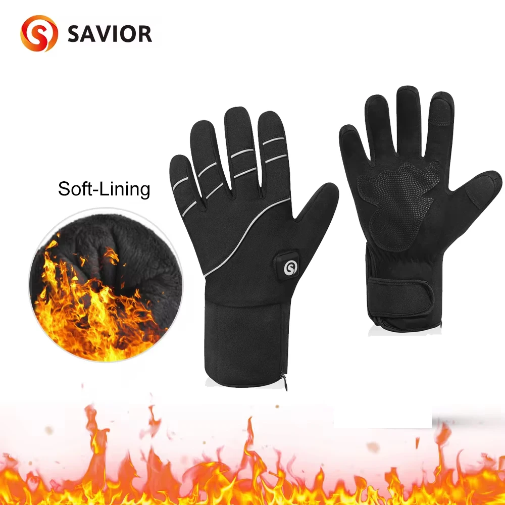 

Savior Motorcycle Heated Gloves Battery Powered Electric Heated Gloves Touch Screen Waterproof Thermal Heating Heated Not Cold