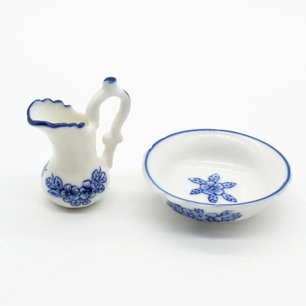 Juego de muebles para muñecas con estante para fregadero y olla de agua en miniatura, perfecto /12