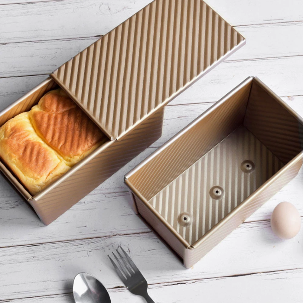 

2 Pcs Toast Box Mold Loaf Pan Bread Baking Pans Tools with Lid Bakeware Cover Nonstick for Non-stick Coating