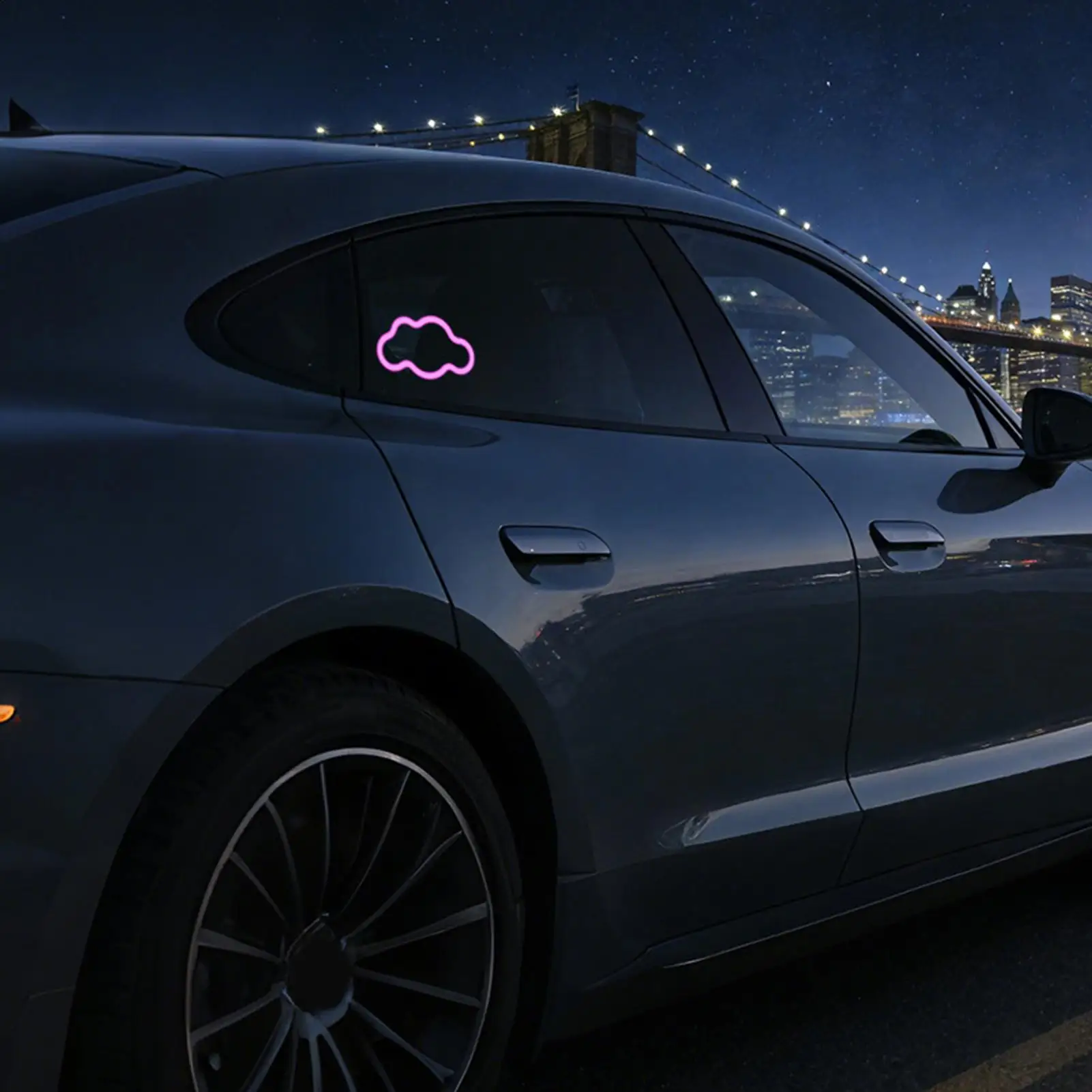 LED Sign For Car Window Cloud Shaped Ambient Suction Cup Lighting With Multiple Modes Car Window Light Up Sign For Truck