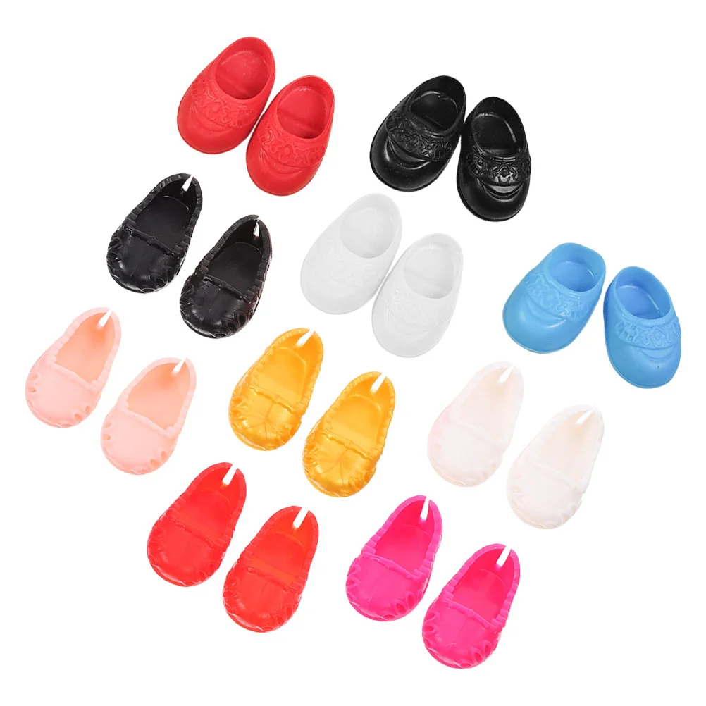 Mini chaussures de bébé pour fille, ornements de scène, petites décorations simulées, maison de jouets, simulation ouverte, poupées en plastique, jouets mignons, 10 paires