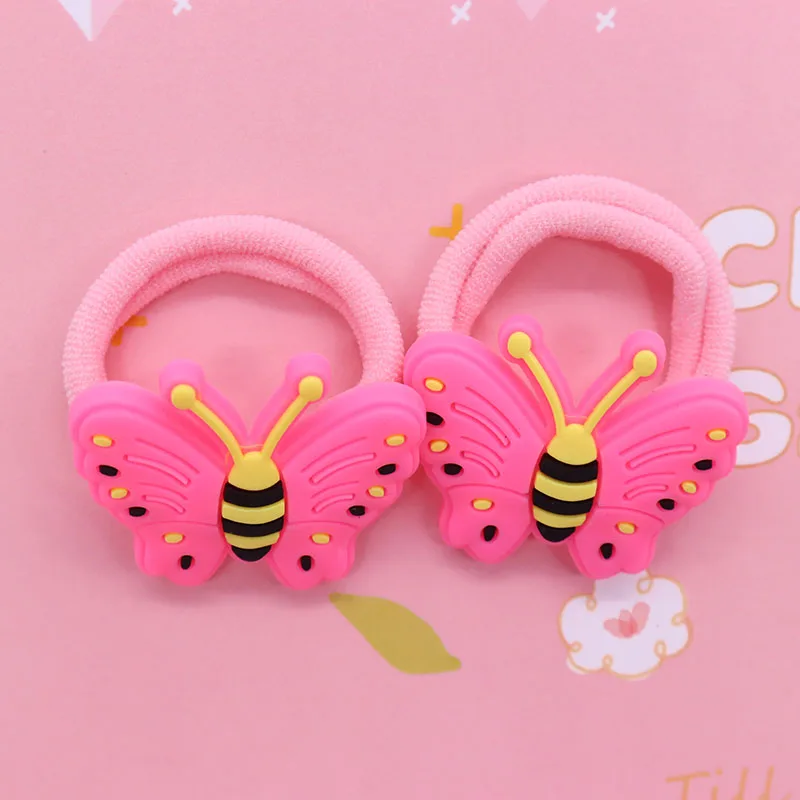 2Pcs Owl Butterfly Rabbit Animals Hair Accessories Rubber Band Hairbands Scrunchies Elastic Kids Headband Decorations Gift