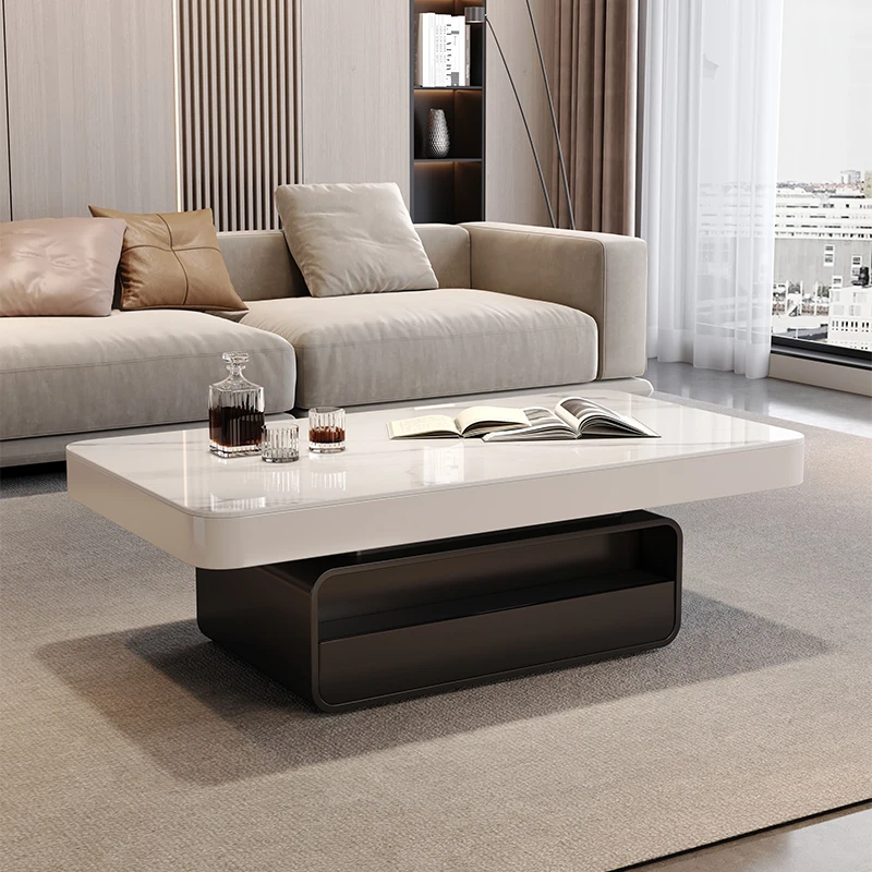 

Designer Cream Coffee Table Rectangle Aesthetic Nordic Modern Side Table Hospitality Simple Mesa De Centro Living Room Furniture