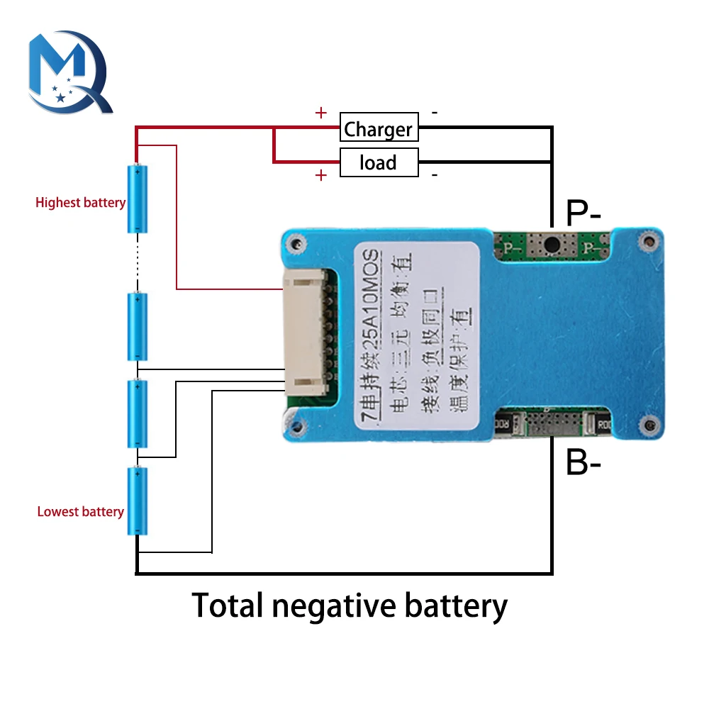 Lithium Battery Balance BMS 7S 24V 15A 20A 25A 18650 Charging Protection Board PCB Equalizer for Ebike/Escooter