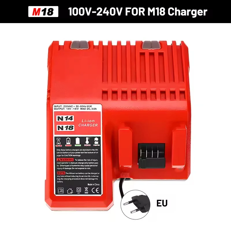 100% Pro Milwaukee M18 18V 6000mAh/3000mAh Pro Milwaukee M18B5 XC Li-ion baterie 48-11-1815 2604-20 48-11-1850 nabíječka - náhled 6