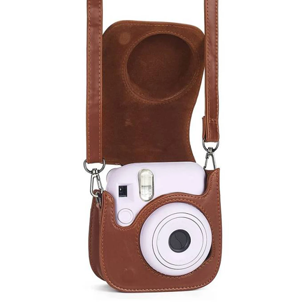 

Adjustable Shoulder Strap Bag Pu Instant Camera Case Pouch Protective Cover Compatible With Mini 11 Dustproof Scratch