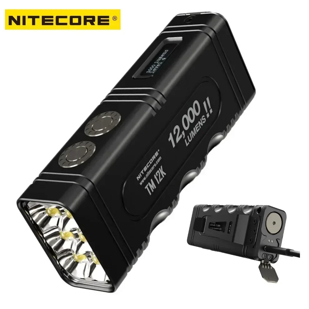 NITECORE TM12K High Power LED Flashlight 6xCREE XHP50 3300LM Rechargeable Tactical Torch Light for Camping Self Defense Hiking