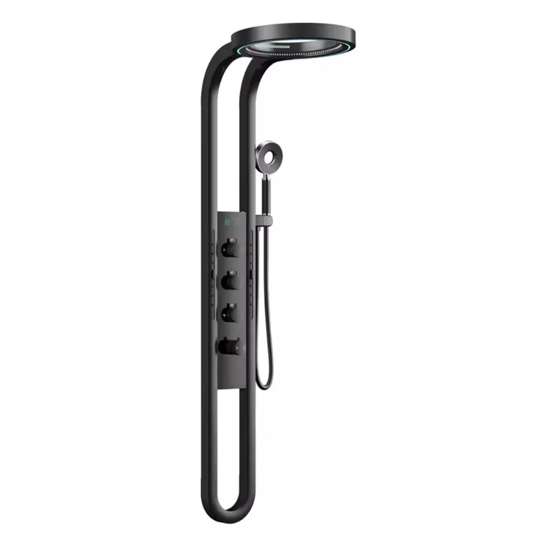Smart Digital Display Thermostatic Shower System Wall Mounted Panel LED Rainfall Waterfall SPA Massage For Bathroom Hotel