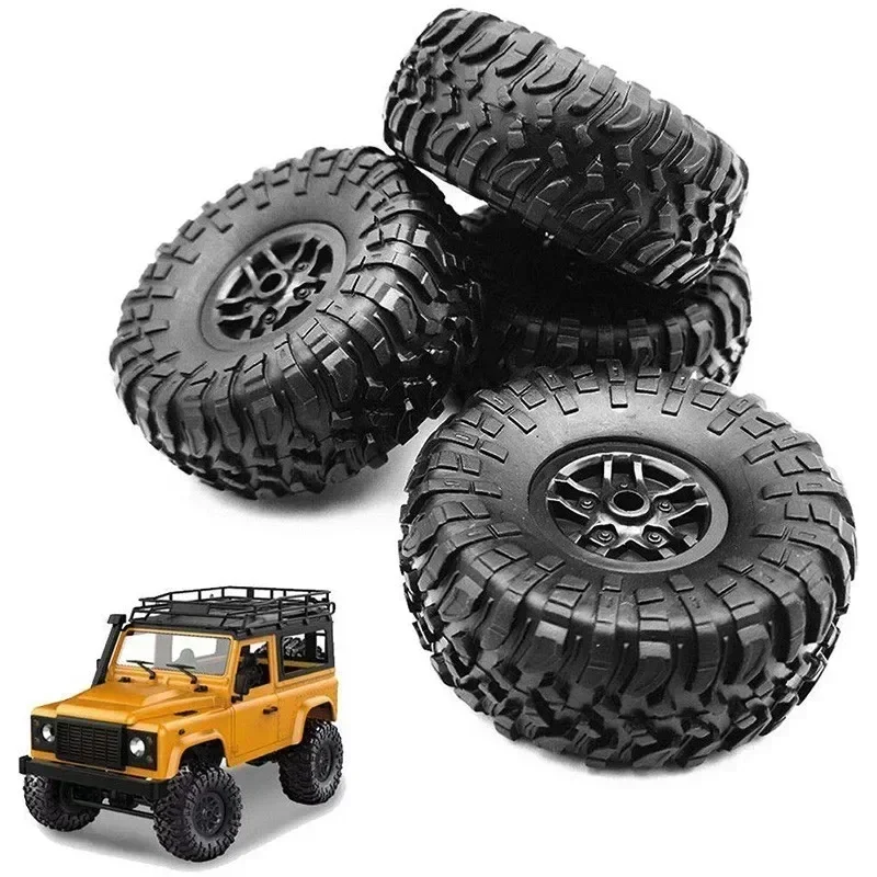 4 Pcs Tires Wheels Rims Set MN D90 D91 RC Spare Crawler Car Assembled Tyre for Truck Parts & Accessories