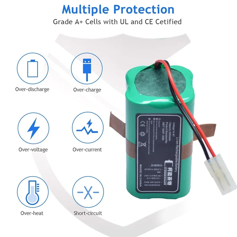 14.4V 3200mAh RS-RT900866 CMICR18650F5-4S1P Battery For Rowenta Tefal Explorer Serie 20 40 Robot Vacuum Mop Accessories