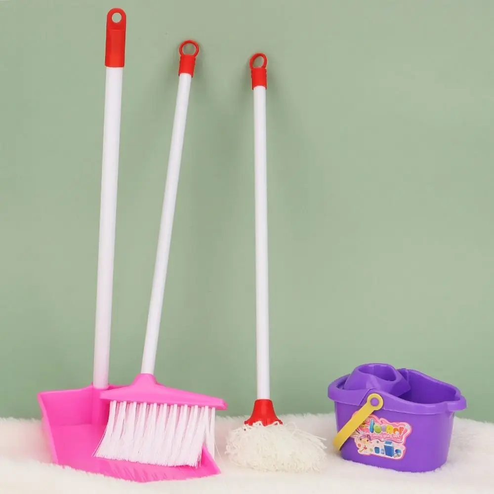 Simulation Children Cleaning Kit Broom Brush Role Playing Pretend Play Cleaner Tools Sweeping Mopping Housekeeping Playset