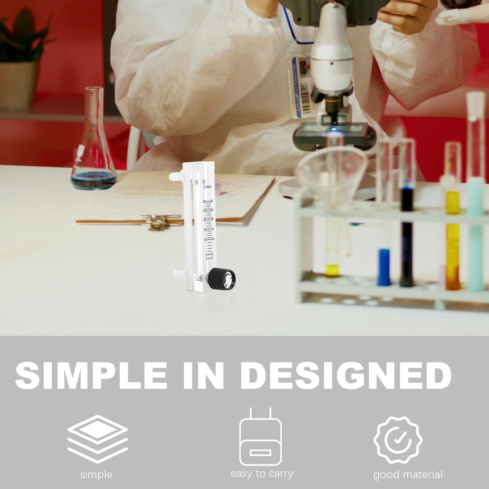 Regulator przepływu powietrza z regulacją, precyzyjny miernik przepływu gazu, narzędzie do pomiaru przepływu tlenu, azotu i powietrza.