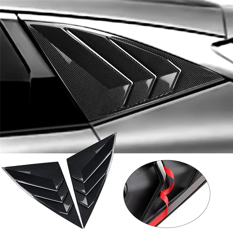 For Hyundai Tucson 2021-2023 Rear Side Window Louvers Triangular Window Glass Blinds Accessories - ABS Carbon Fiber