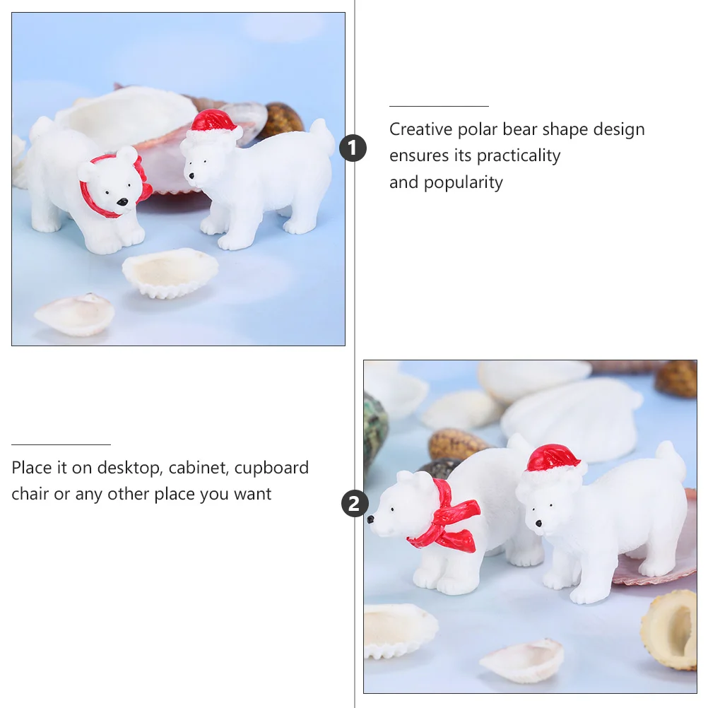 

9pcs Christmas Polar Bear Resin Desktop Ornament Holiday Decorations For Home Office Cabinet Display Christmas Crafts